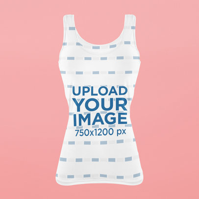 Ghosted Mockup Featuring a Sublimated Tank Top for Women