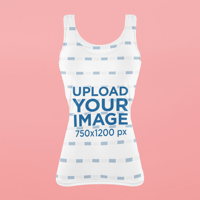Ghosted Mockup Featuring a Sublimated Tank Top for Women