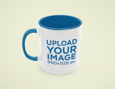 Mockup Featuring an 11 oz Mug With a Colored Rim Placed Against a Plain Background 43583-r-el2