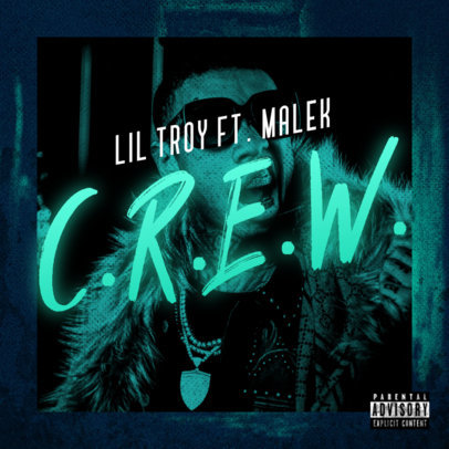 Album Cover Art Maker for Trap Artists Featuring a Bold Neon Typeface 2983h