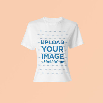 Ghosted Mockup of a Women's T-Shirt Against a Plain Background
