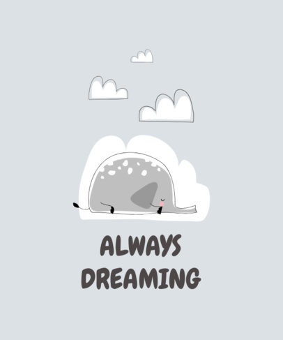 Illustrated T-Shirt Design Maker for Kids Featuring Sleepy Animals