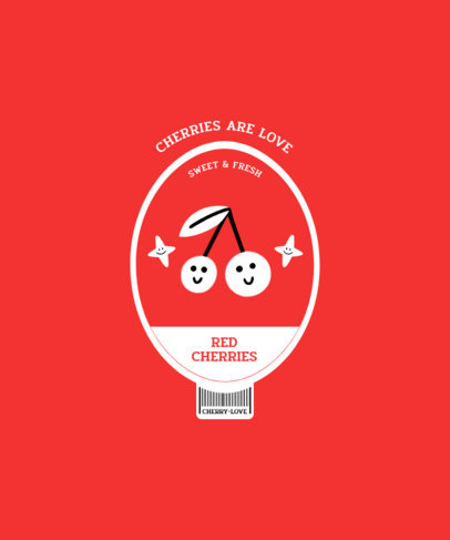 T-Shirt Design Creator Featuring a Label-Like Graphic of Cherries 2956a-el1