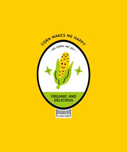 Illustrated T-Shirt Design Maker Featuring a Corn 2956b-el1