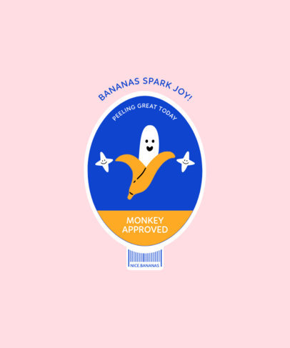 Colorful T-Shirt Design Template with a Happy Banana 2956d-el1