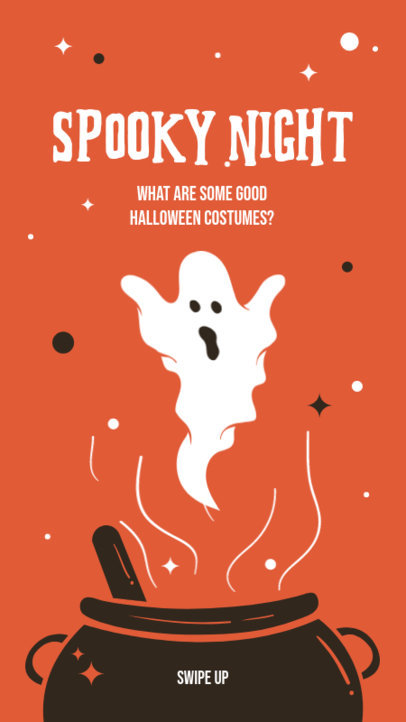 Instagram Story Design Template with Spooky Graphics for Halloween