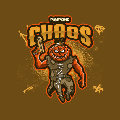 Gaming-Themed Logo Maker Featuring an Armed Pumpkin-Man