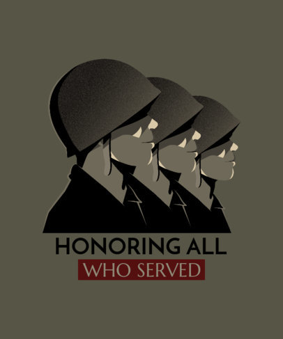 Illustrated T-Shirt Design Maker Featuring Three Soldiers
