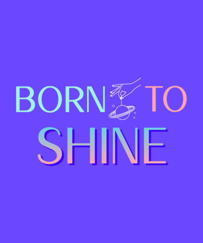 T-Shirt Design Template with a Confident Quote