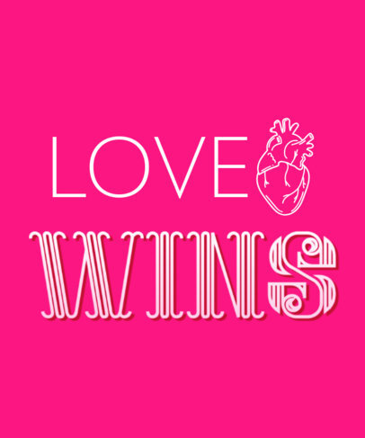 Adorable T-Shirt Design Template with a Love Quote