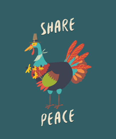 T-Shirt Design Maker with a Colorful Illustration of a Turkey