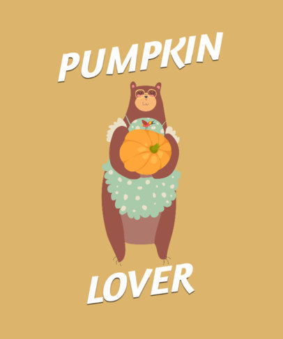 Fall-Themed T-Shirt Design Maker Featuring a Bear with a Pumpkin