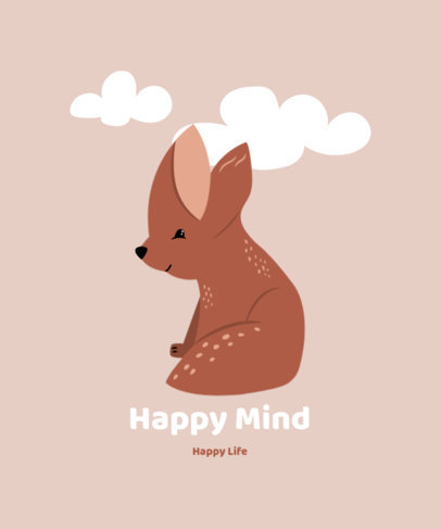 T-Shirt Design Maker with the Illustration of a Happy Fox