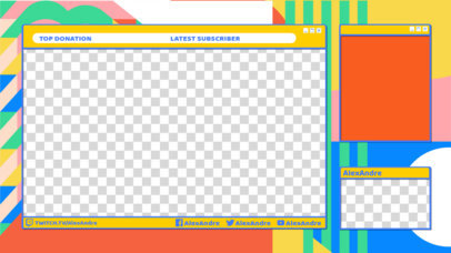 Illustrated Twitch Overlay Maker for a Gaming Channel with Multiple Webcams 2991h