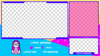 Gaming Twitch Overlay Maker with an Illustrated Background Featuring Two Webcam Frames 2990c