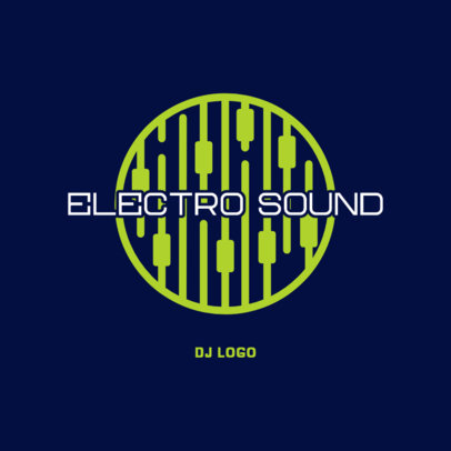 DJ logo Maker Featuring a Neon Audio Mixer Graphic 3698d