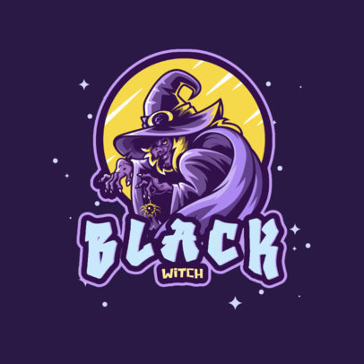 Halloween-Themed Gaming Logo Maker with a Dark Witch Graphic