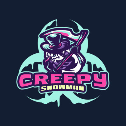 Gaming Logo Maker with a Creepy Snowman Clipart
