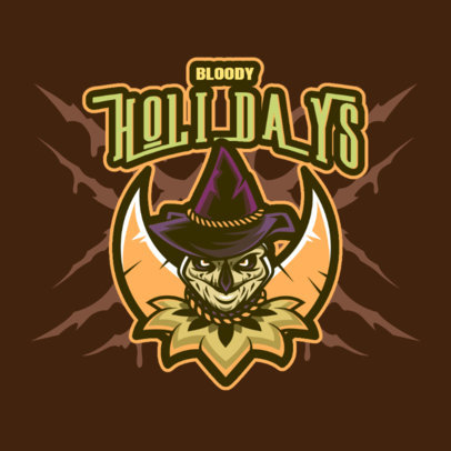 Horror Gaming Logo Generator Featuring an Evil Scarecrow