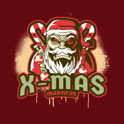 Logo Maker for a Gaming Channel Featuring a Scary Santa Claus Illustration