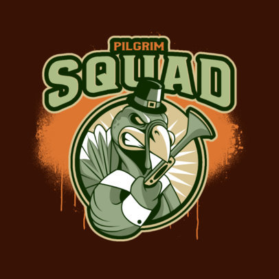 Illustrated Logo Maker for a Gaming Squad with a Horror-Style Turkey Character