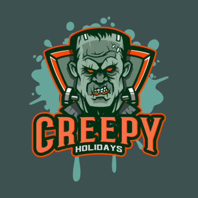Gaming Logo Creator with the Face of the Monster of Frankenstein
