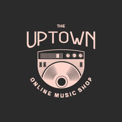 Logo Maker for a Music Shop with a Vintage Vinyl Graphic