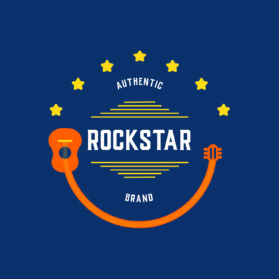 Clothing Logo Template for Rock-Enthusiasts Featuring a Guitar Graphic 3697g