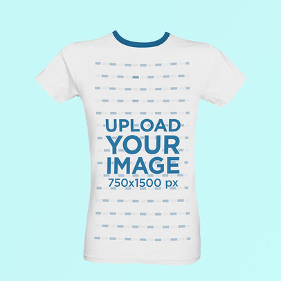 Ghosted Mockup Featuring a Ringer T-Shirt Against a Solid Color Backdrop 42412-r-el2