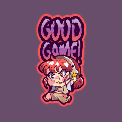 Free Logo Maker Featuring a Chibi Gamer 3724i