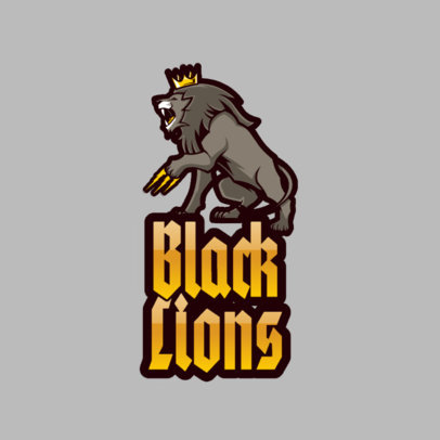 Free Mascot Logo Template Featuring a Lion with a Crown