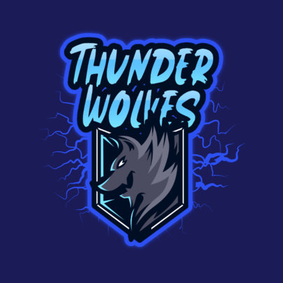 Free Logo Creator of a Wolf Surrounded by Thunders 3724m