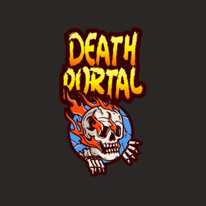 Free Gaming Logo Maker Featuring an Illustration of a  Skull With Flames