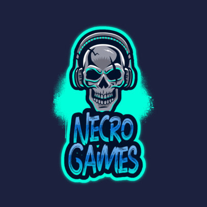 Free Logo Template for Gaming Streaming Channels Featuring an Evil Skull Graphic