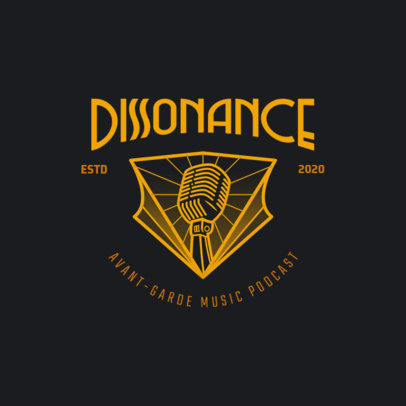 Logo Creator for a Music Podcast Featuring a Mic Graphic 3704i