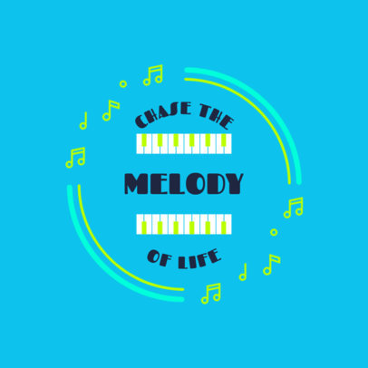 Circular Logo Generator Featuring Musical Notes and Piano Graphics