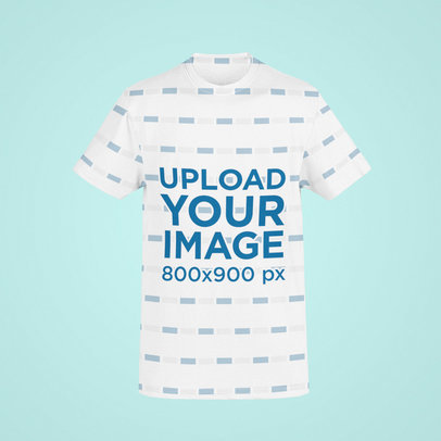 Minimalistic Mockup of a Ghosted T-Shirt with a Colored Background 42423-r-el2