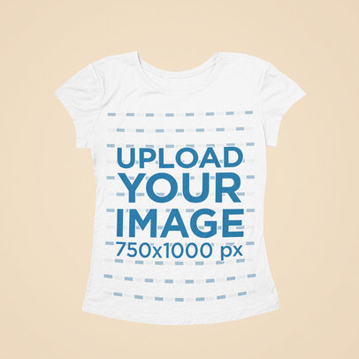 Mockup of a Basic Women's Tee Placed on a Colored Surface 43194-r-el2