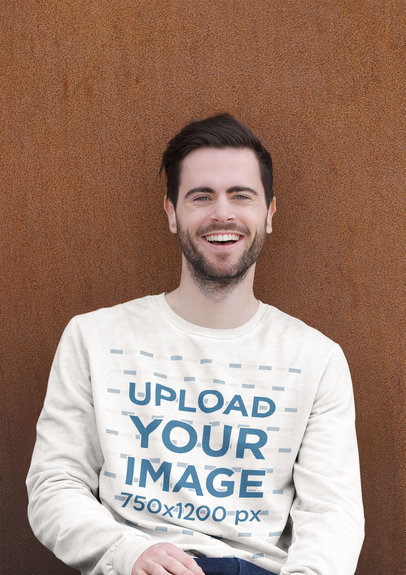Crewneck Sweatshirt Mockup Featuring a Relaxed Man Laughing 37758 r-el2