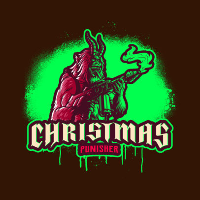 Logo Creator for a Gaming Team Featuring a Krampus-Inspired Character
