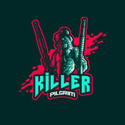 Gaming Squad Logo Maker Featuring a Man with Two Shotguns