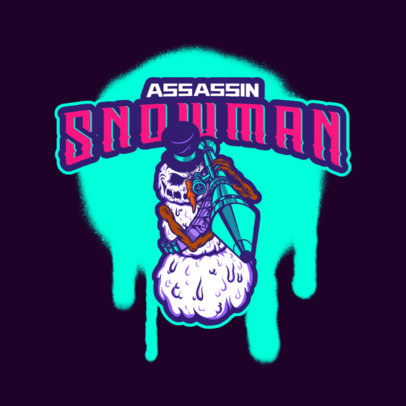 Logo Creator for a Gaming Team Featuring a Snowman with a Bazooka