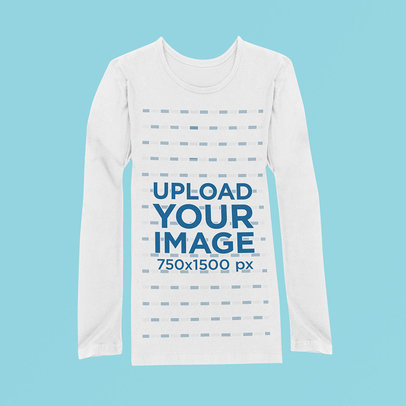 Long Sleeve Tee Mockup Featuring a Colored Backdrop 42418-r-el2
