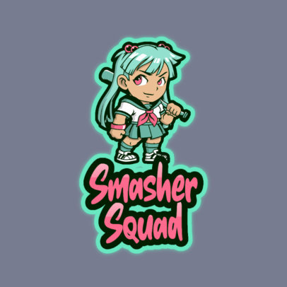 Free Gaming Squad Logo Maker Featuring an Anime Character