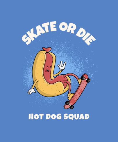 T-Shirt Design Template Featuring Funny Food Characters 