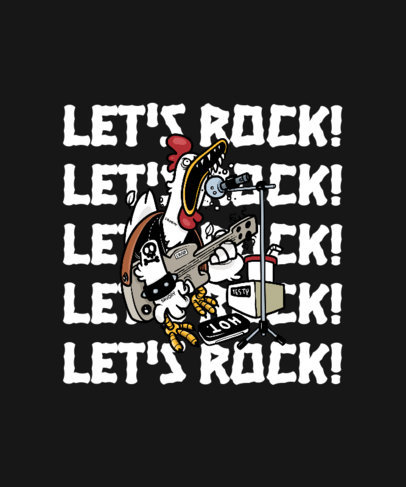 T-Shirt Design Generator with a Funny Rock Rooster Cartoon