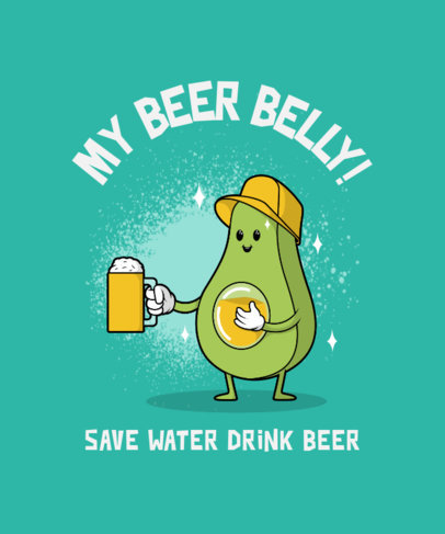 T-Shirt Design Generator Featuring a Funny Cartoon of an Avocado