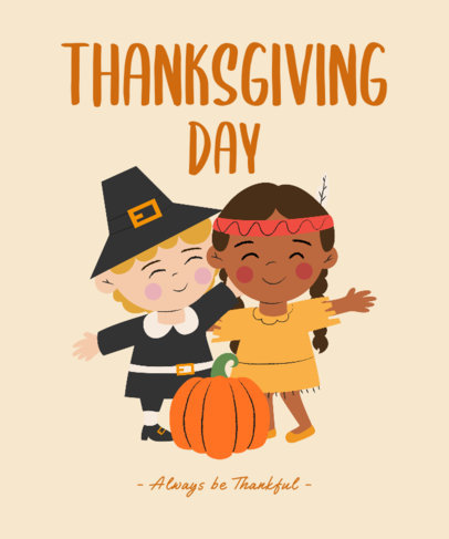 Kids T-Shirt Design Maker Featuring Thanksgiving Illustrations