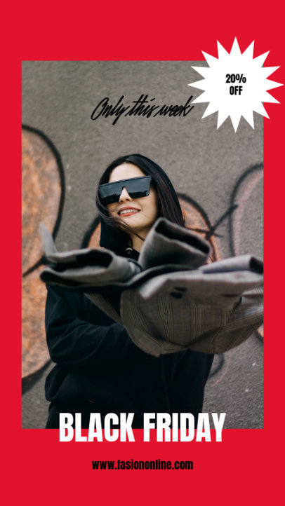 Fashion-Themed Instagram Story Design Maker for Black Friday Deals 