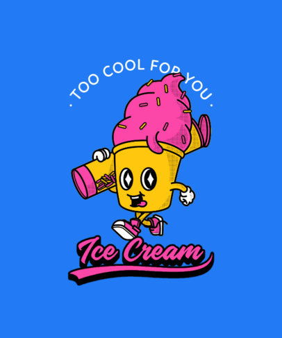 Cartoonish T-Shirt Design Template With Food Characters